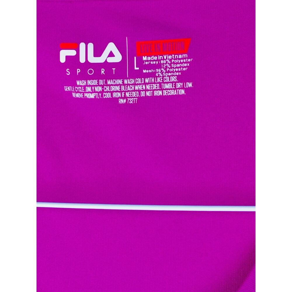 Fila Sport Womens Short Sleeve V-Neck Performance Top Purple Grape Size L - Picture 7 of 10